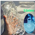 Nordic Crystal Lamp USB Table Lamps Bedroom Touch Dimming Atmosphere Diamond Night Light Rose Projector Lamp Decor